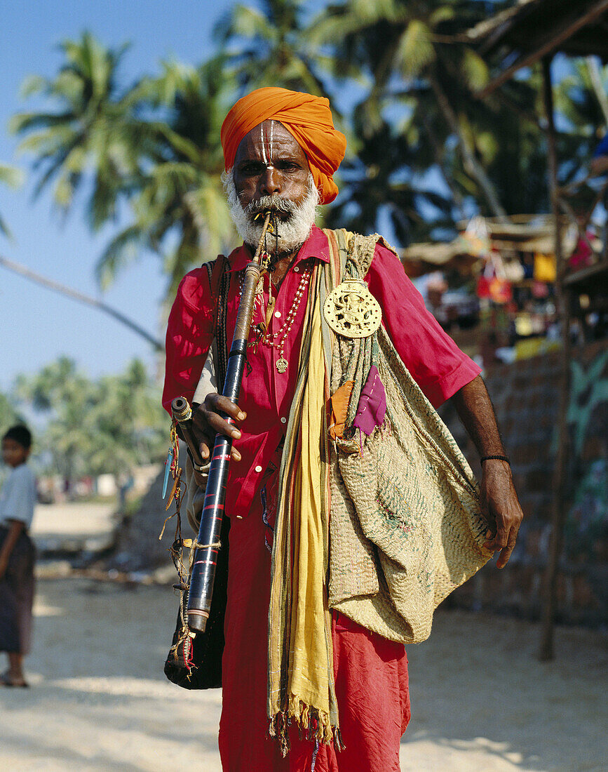 Musician at Anjuna Market, Goa, India