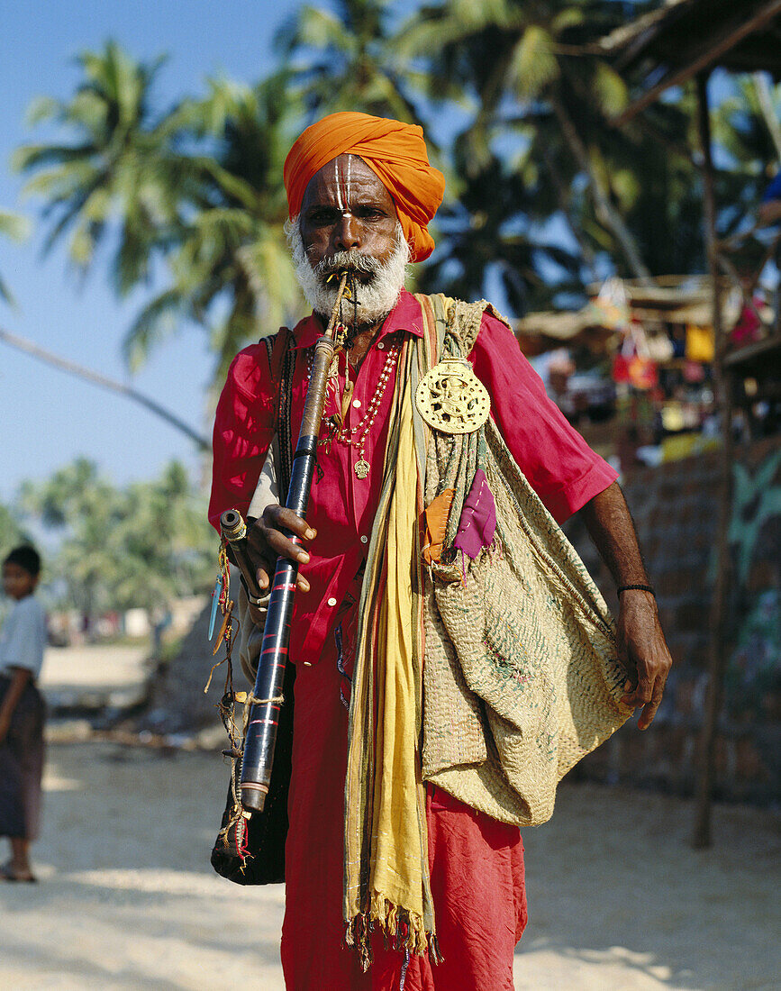 Musiker auf dem Anjuna-Markt, Goa, Indien