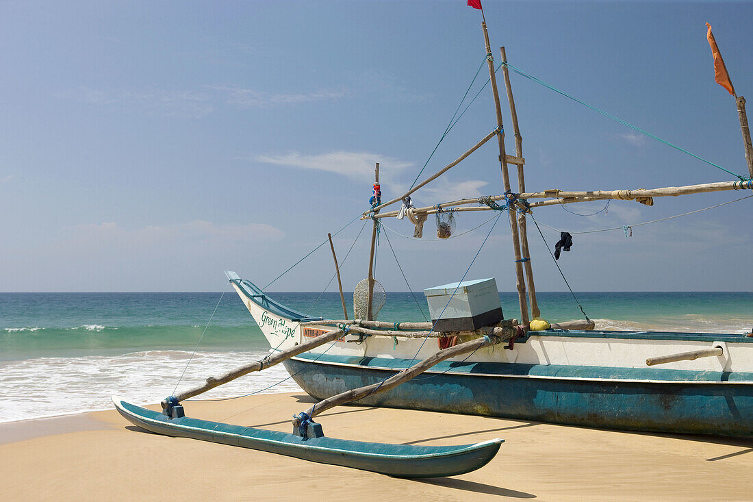 Fishing Outrigger in Hikkaduwa, Sri Lanka