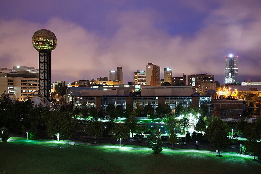 USA, Tennessee, Knoxville, Worlds Fair Park, evening