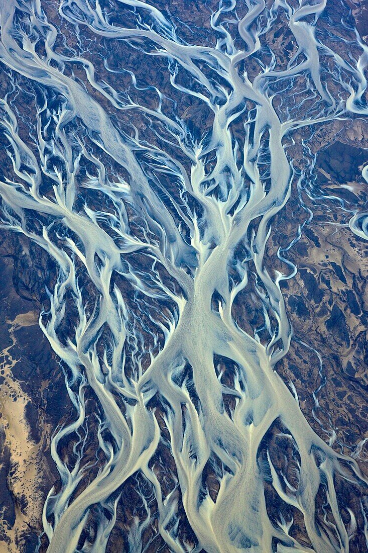 Diseños fluvilales  Deshielo Glaciar  Río Tungnaá, Alrededores del Glaciar Vatnajökull  Sur de Islandia