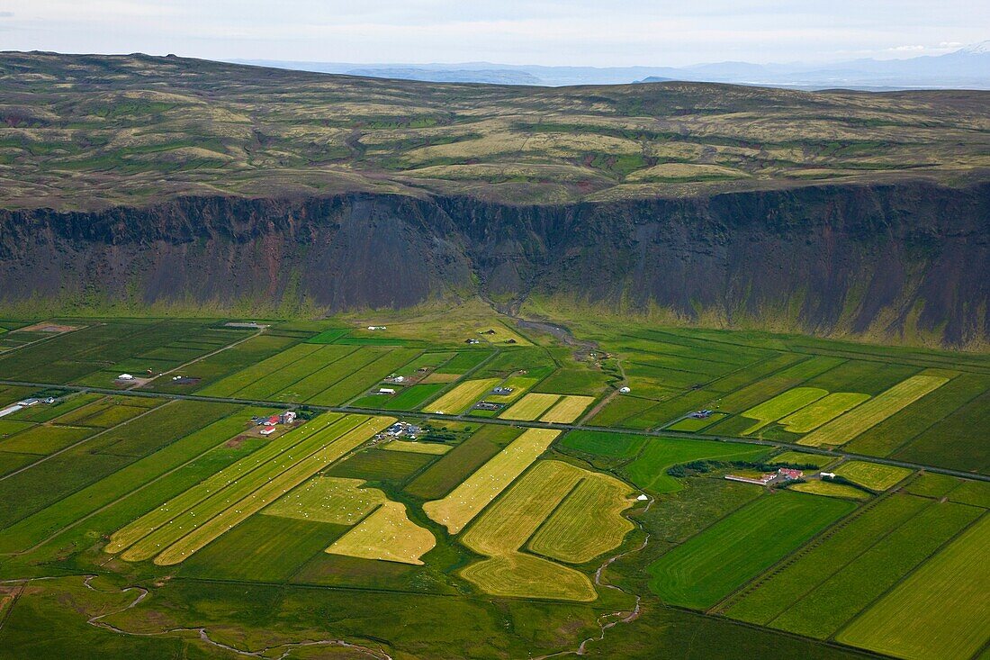 Paisaje agrícola en Selfoss  Suroeste de Islandia