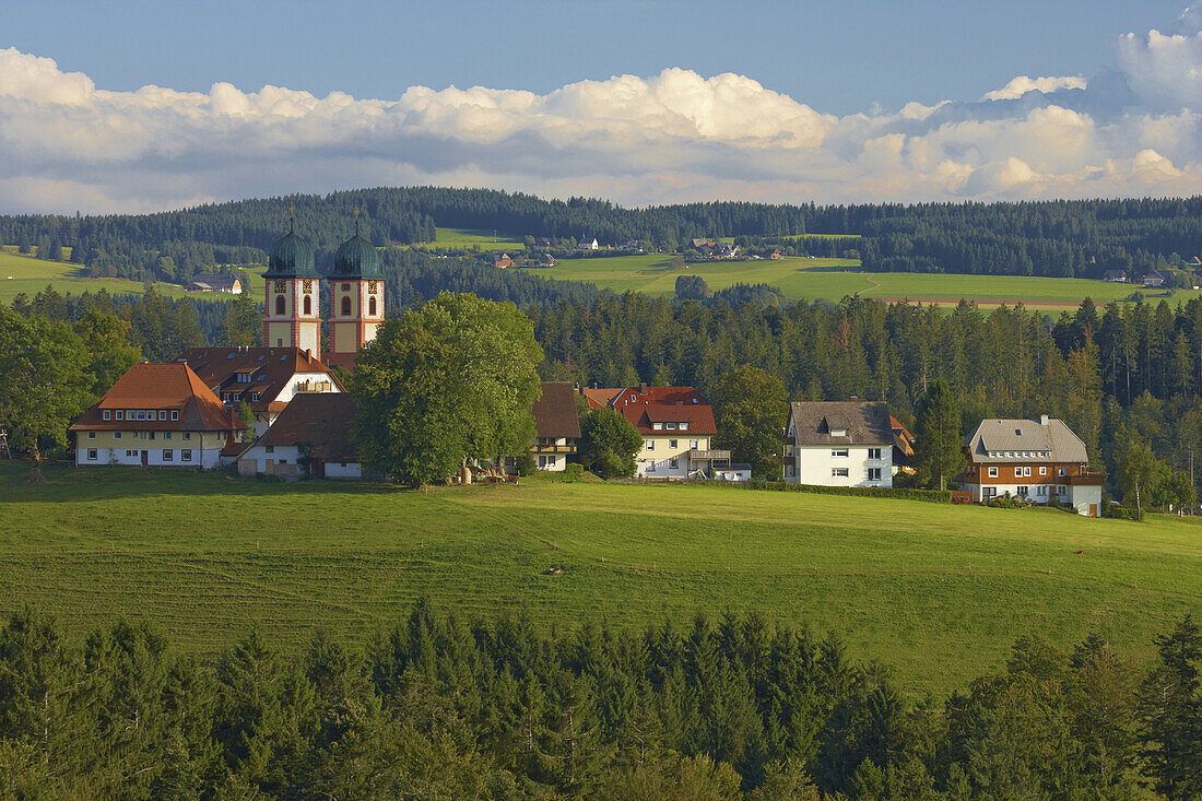 St. Märgen with church, Southern Part of Black Forest, Black Forest, Baden-Württemberg, Germany, Europe