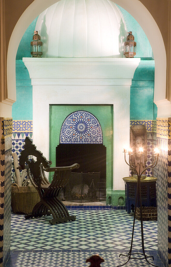 Interior at Riad Kaiss, Marrakech, Morocco, Africa