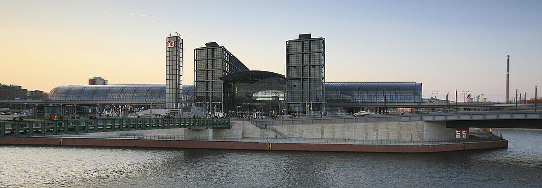 Berlin central railway station in the evening light, Berlin, Germany