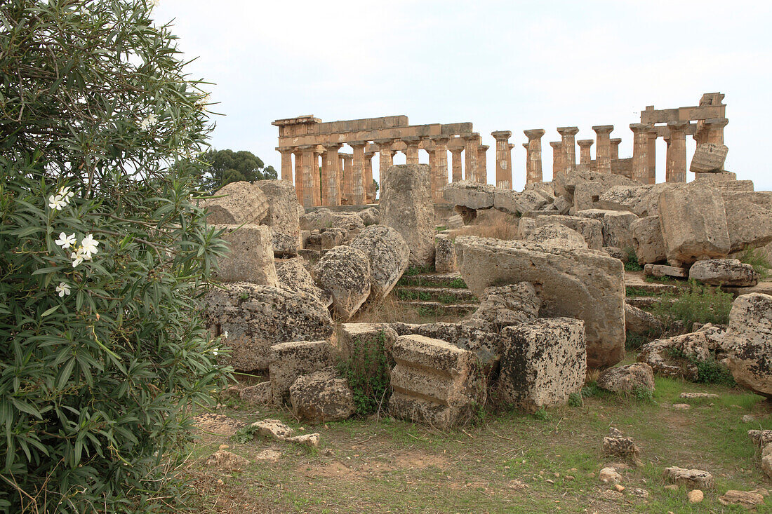 Griechischer Hera Tempel in Selinunte, Provinz Trapani, Sizilien, Italien, Europa