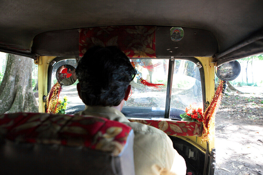 View at driver of a three wheeler at Radha Nagar Beach, Beach 7, Havelock Island, Andamans, India