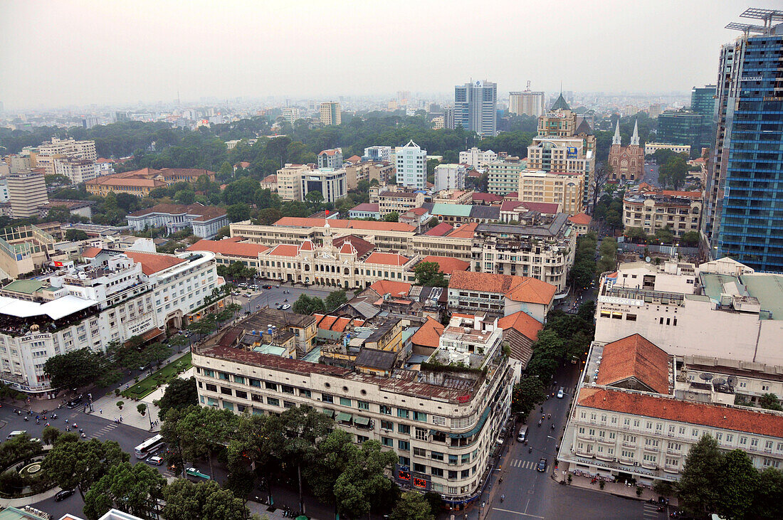 Blick über Saigon vom Hotel Caravelle, Ho Chi Minh City, Vietnam