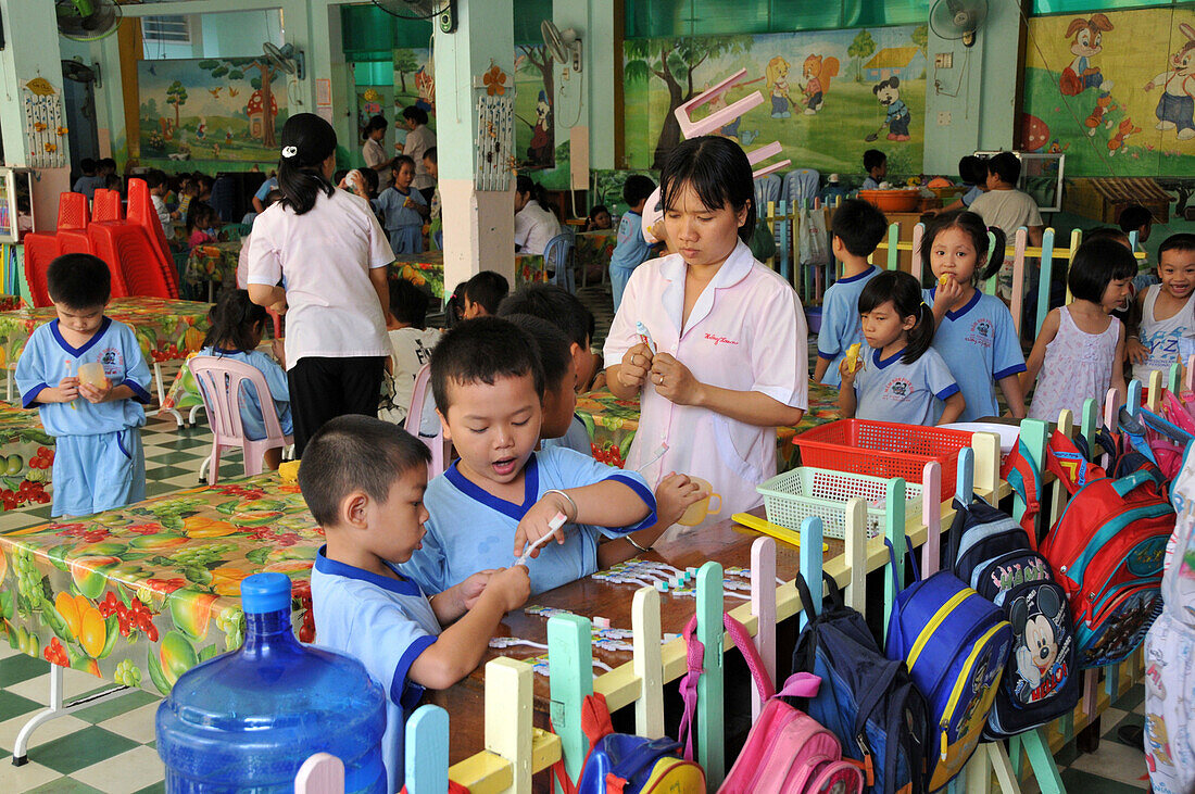 Children in playschool, kindergarden in Saigon, Ho Chi Minh City, Vietnam
