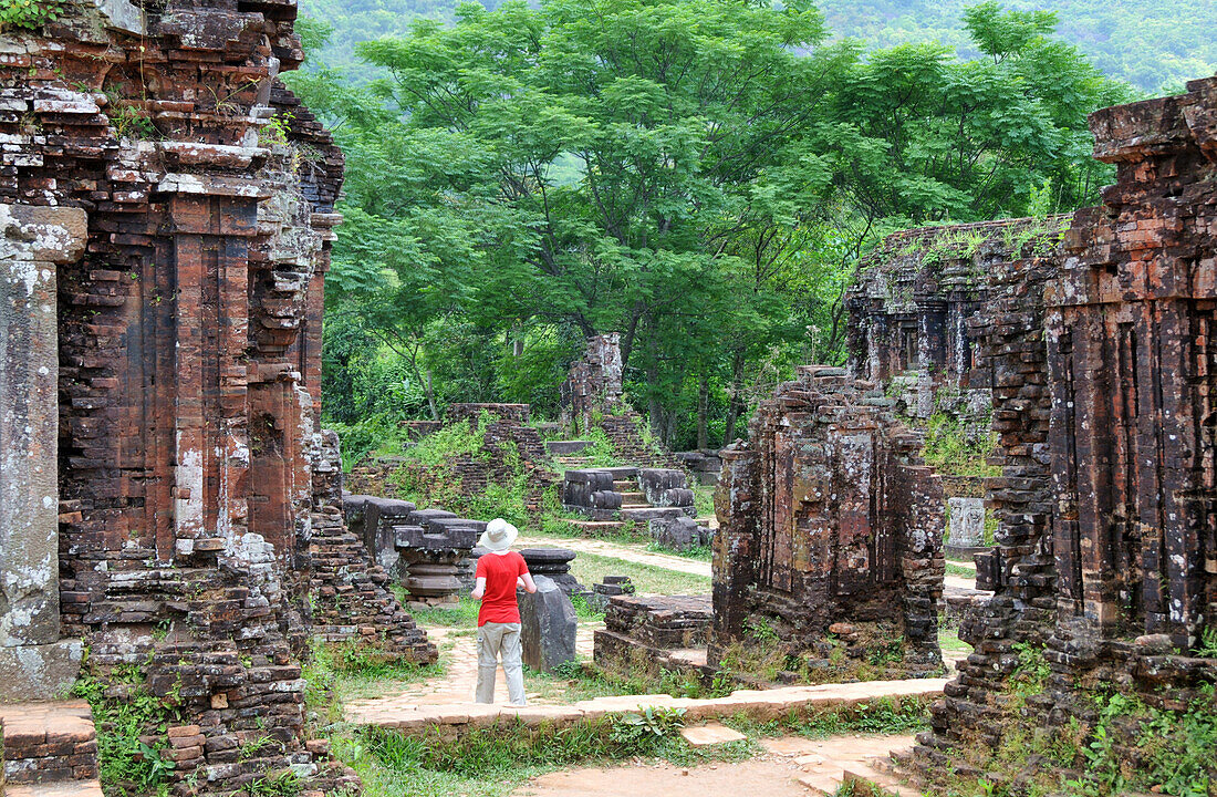 Gruppe B und C des Cham Tempel von My Son bei Da Nang, Vietnam