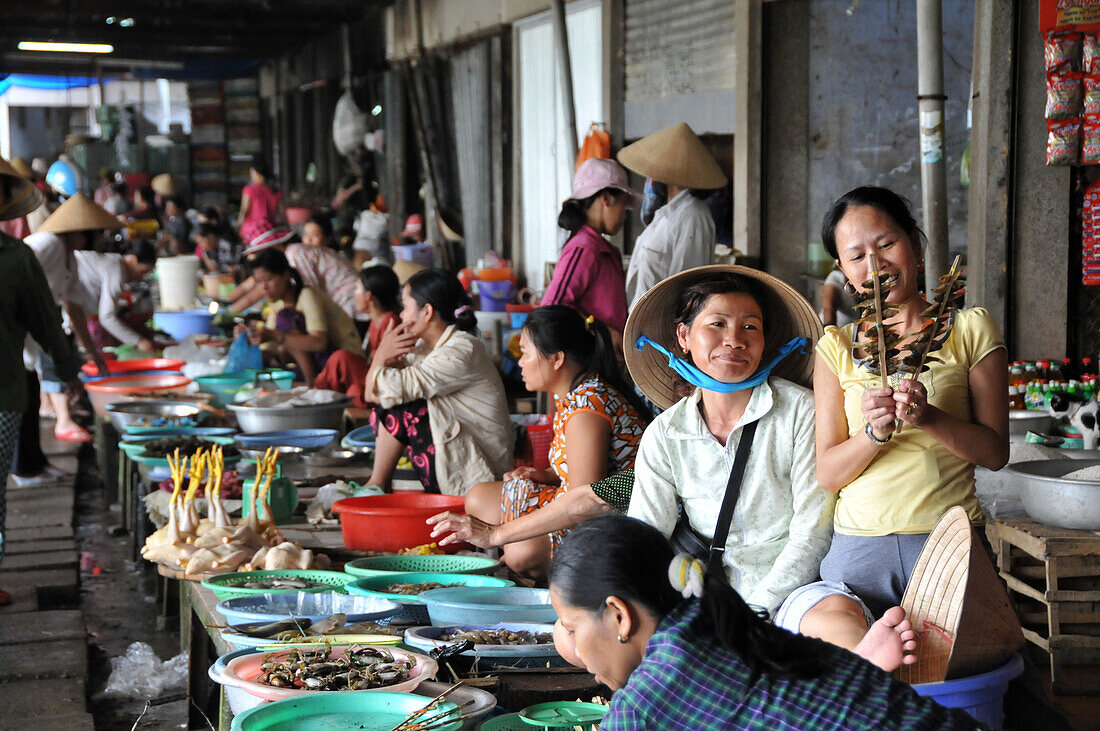 On the Don Ba market, Hue, Vietnam