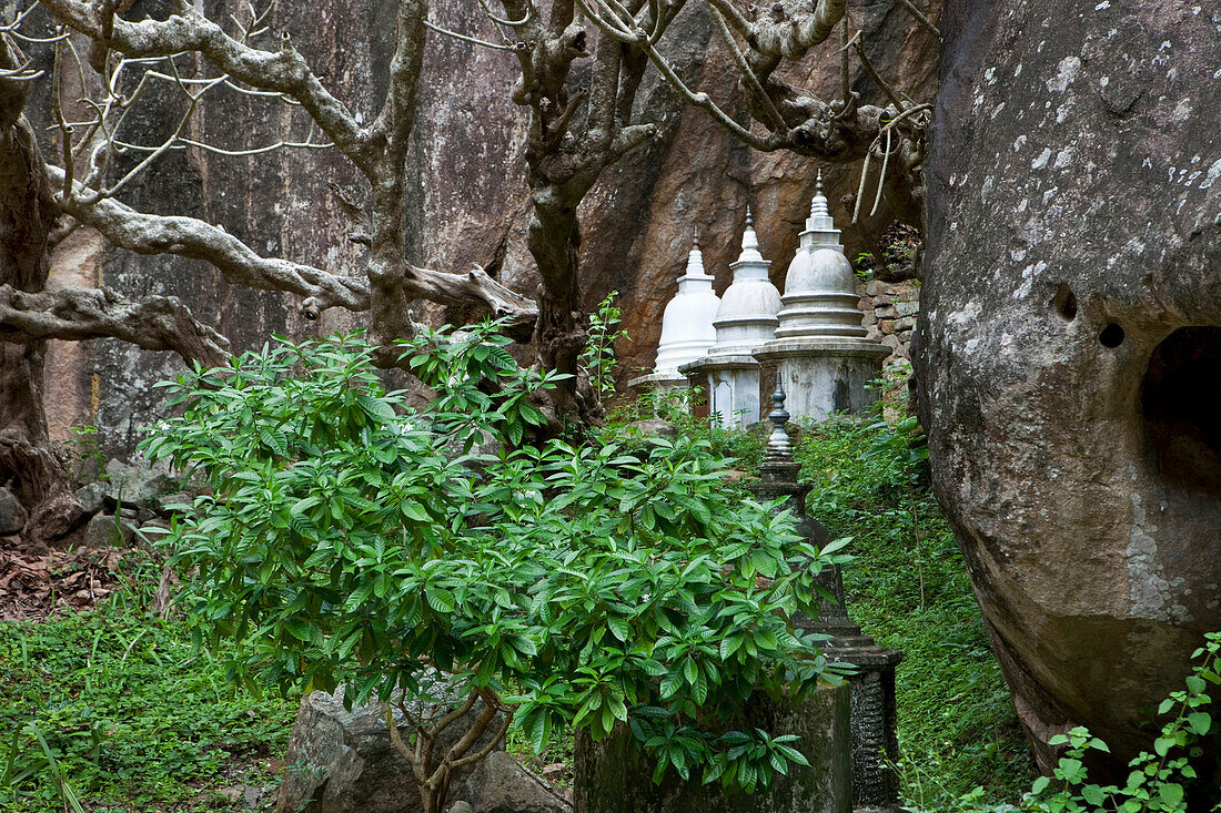 Entrance to the cave monastery Rasvehera, Sri Lanka, Asia