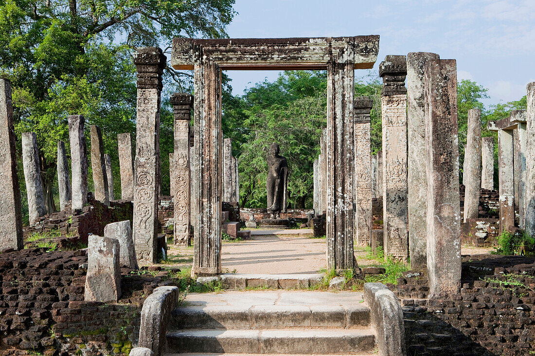 The Atadage on the terrace of the tooth relic, Polonnaruwa, Sri Lanka, Asia