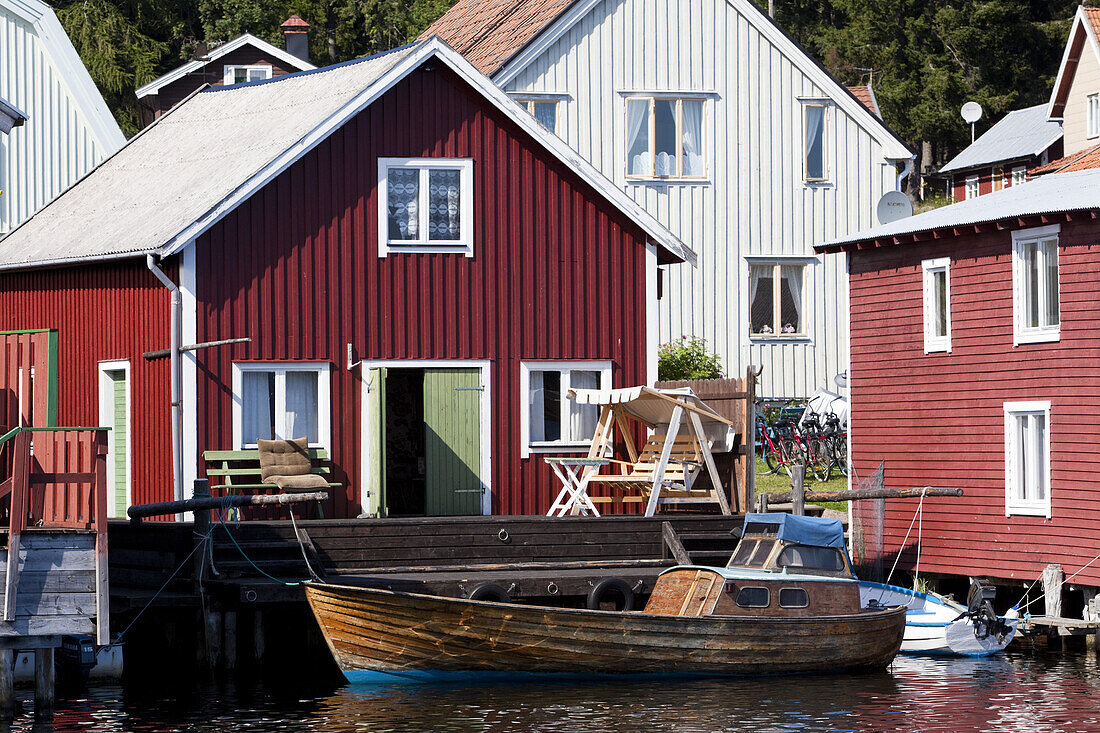 Houses of the village Ulvön, Höga Kusten, Vaesternorrland, Sweden, Europe