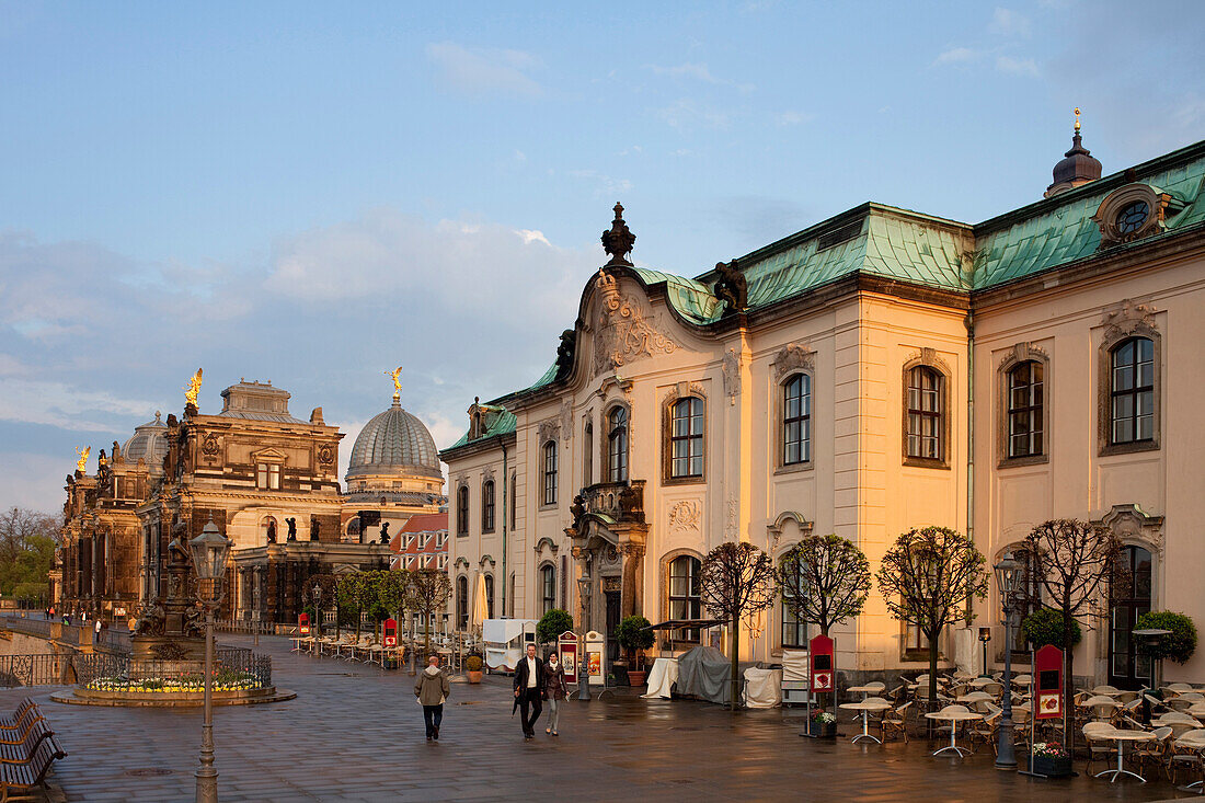 Brühl´s Terrace, Brühl´s Palais and Lipsius building, Dresden, Saxony, Germany