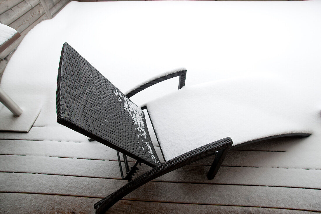 Deckchair in snow