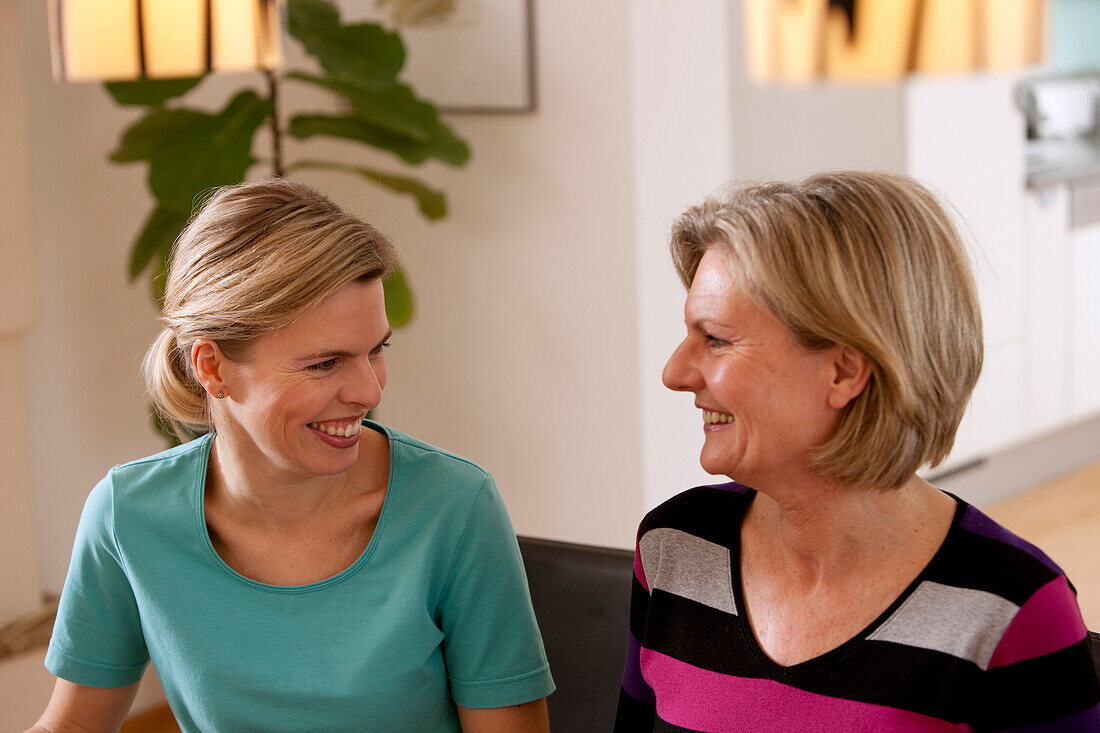 Two women laughing