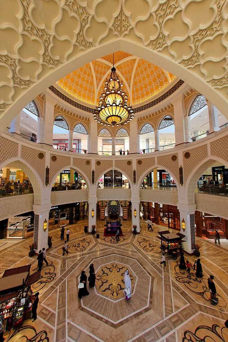 Dubai Mall next to Burj Khalifa, biggest shopping mall in the world with more than 1200 shops, Dubai, UAE