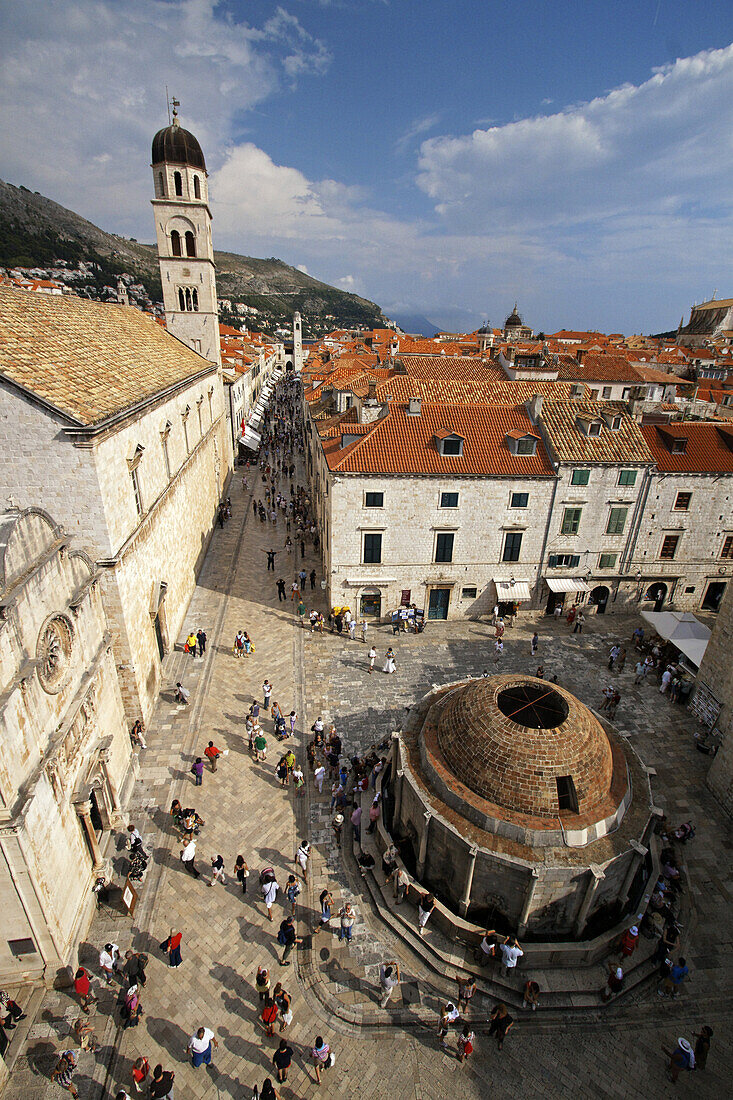 Placa Stadrun, franciscan monestary tower, Dubrovnik, Croatia