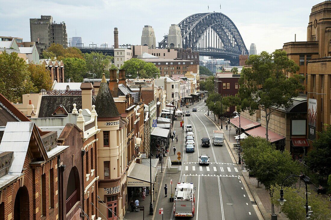 George Street, The Rocks, and Sydney Harbour Bridge