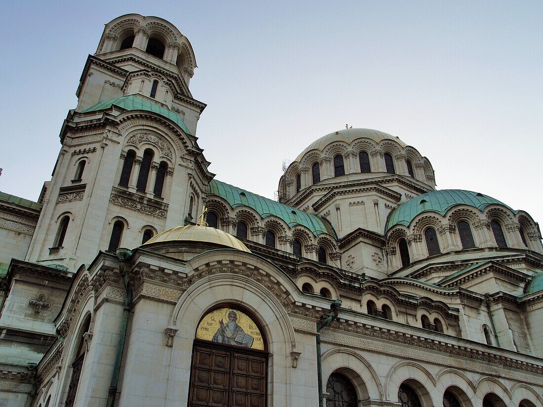 The gold-domed St. Alexander Nevsky Cathedral was built in the early 20th century in memory of the 200,000 Russian soldiers, who died in the Russo-Turkish War, 1877–1878. It is one of the largest Eastern Orthodox cathedrals in the world. The cathedral´s g