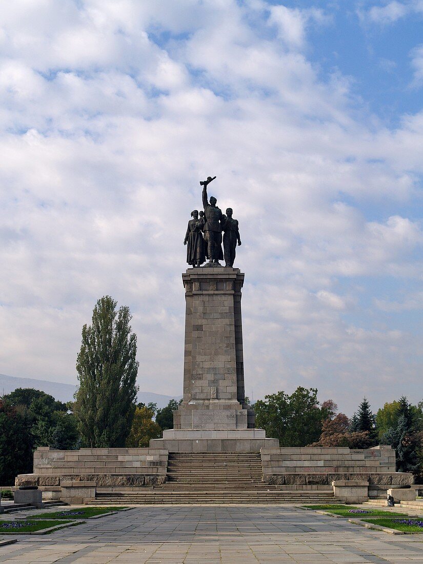 Monument to the Soviet Army, Sofia BulgariaThe Monument to the Soviet Army  is a monument located in Sofia, the capital of Bulgaria. There is a large park around the statue and the surrounding areas. It is a popular place where many young people gather. T