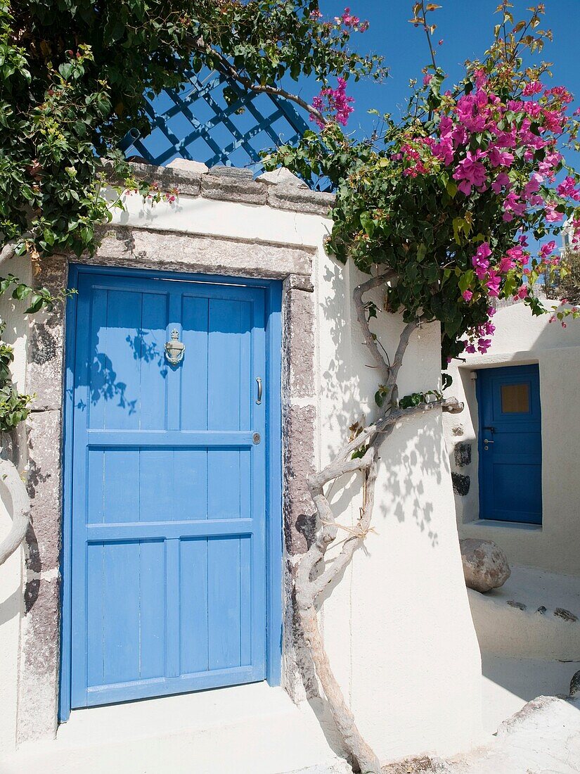 In back alleys of Emporio, Santorini, Greece