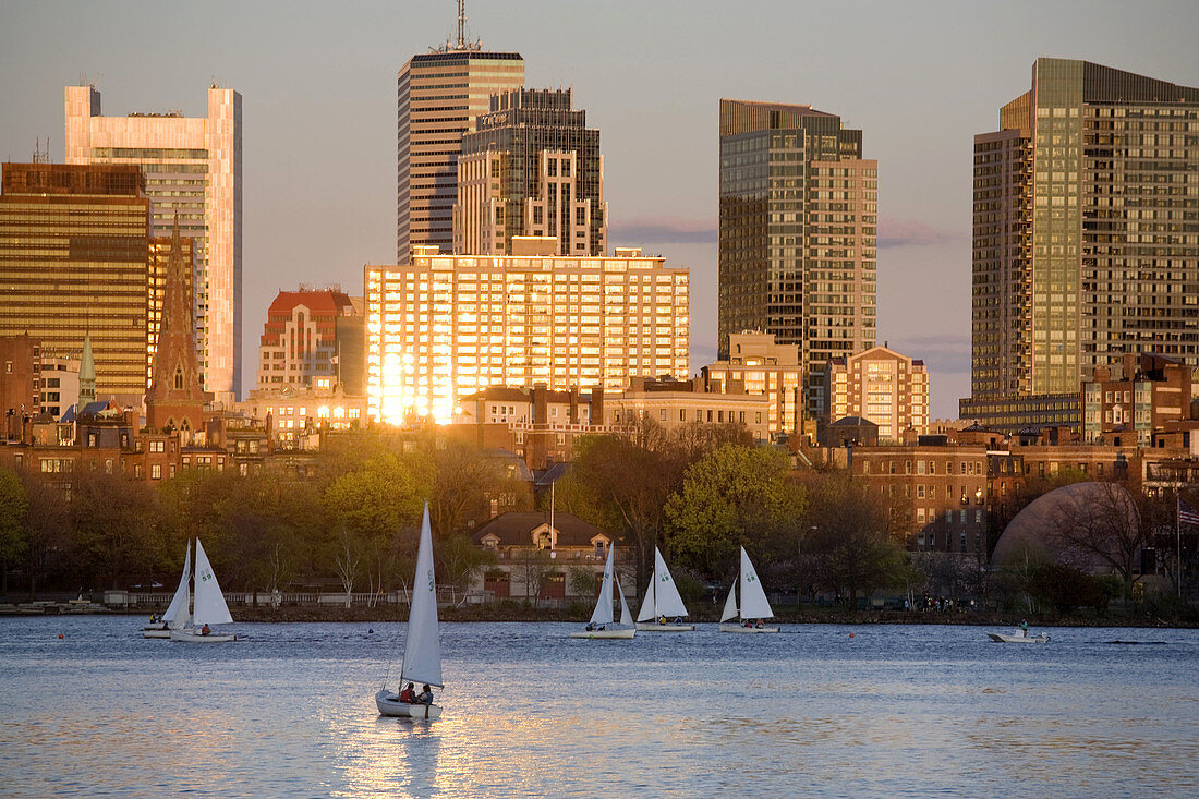 Skyline sunset from MIT, Boston, Massachusetts, USA