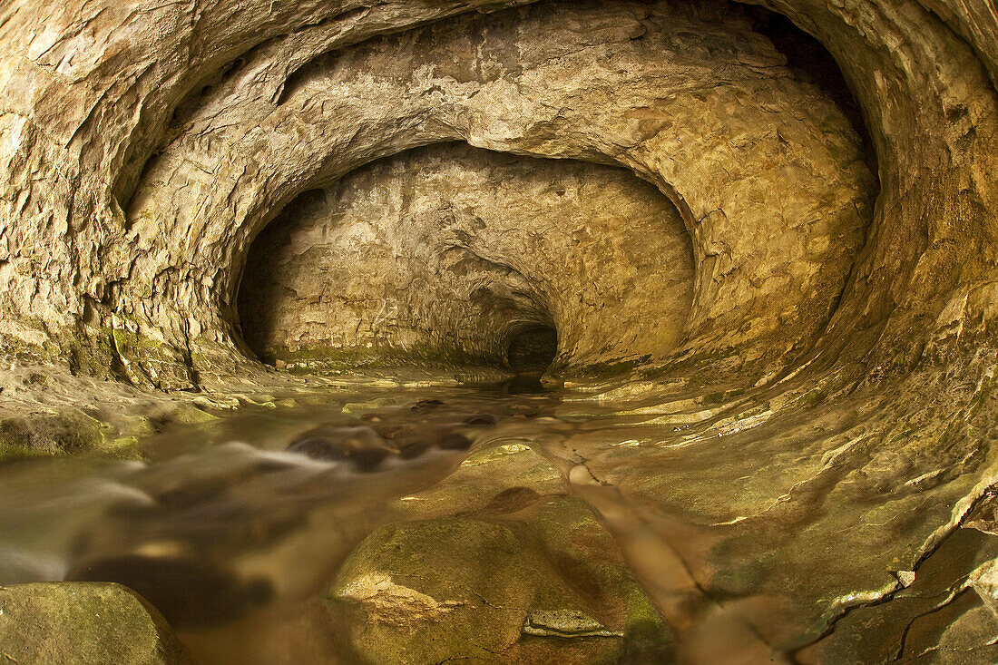 Limestone cave beneath Flock Hill, Canterbury, New Zealand