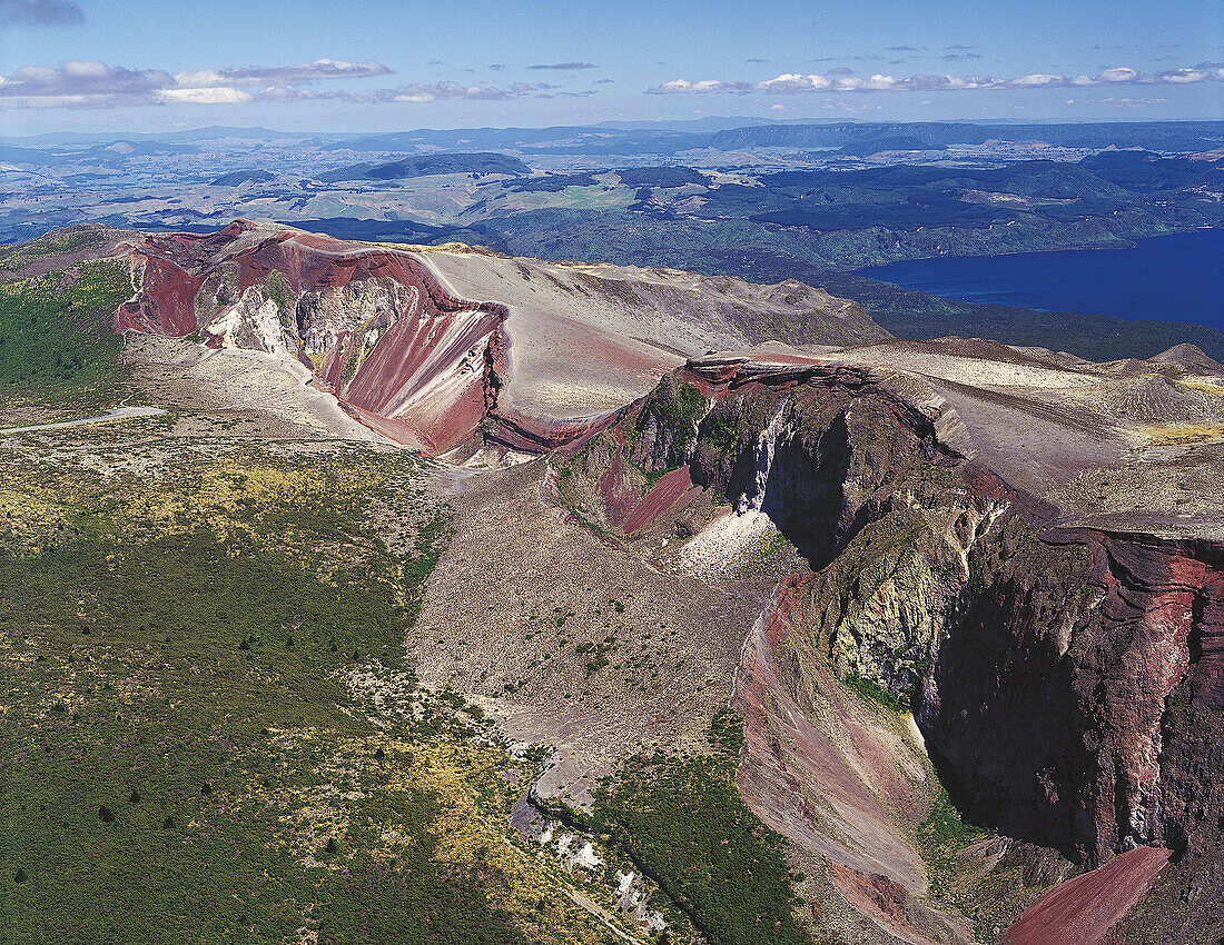 The crater aerial view Mount Tarawera New Zealand