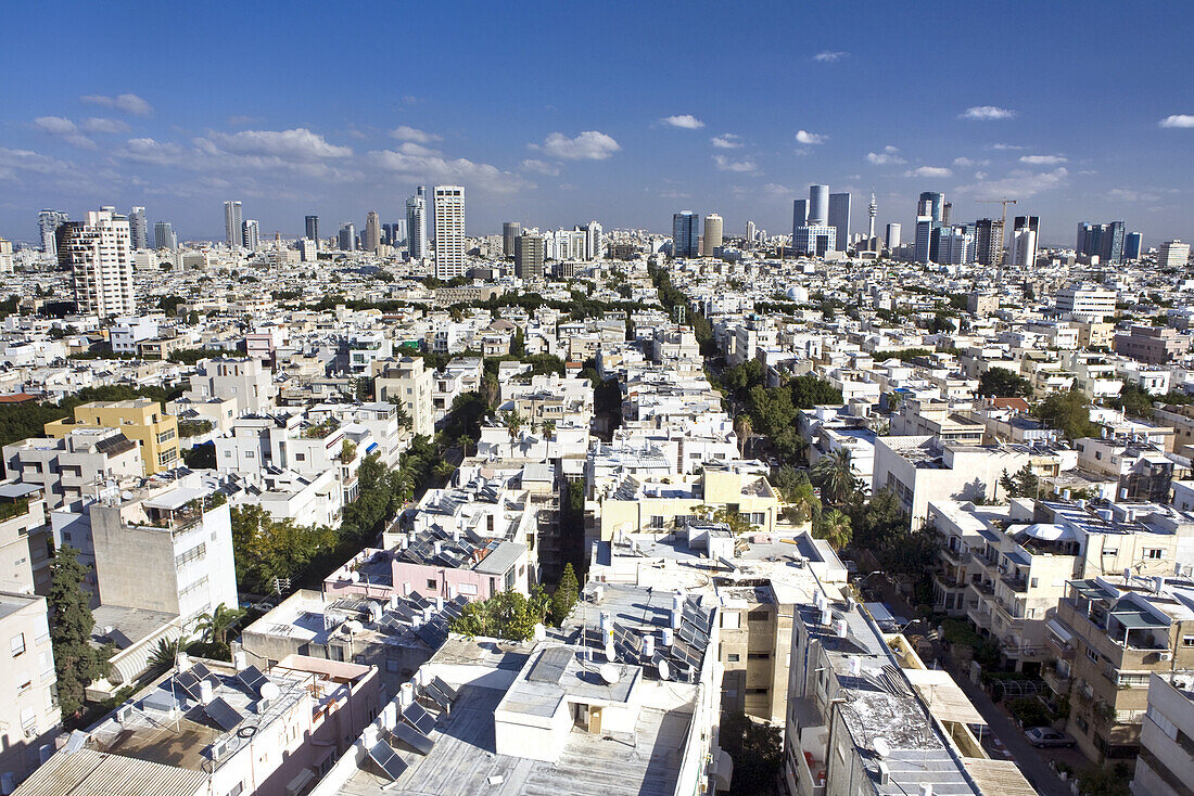 Blick auf die Stadt im Sonnenlicht, Tel Aviv, Israel, Naher Osten