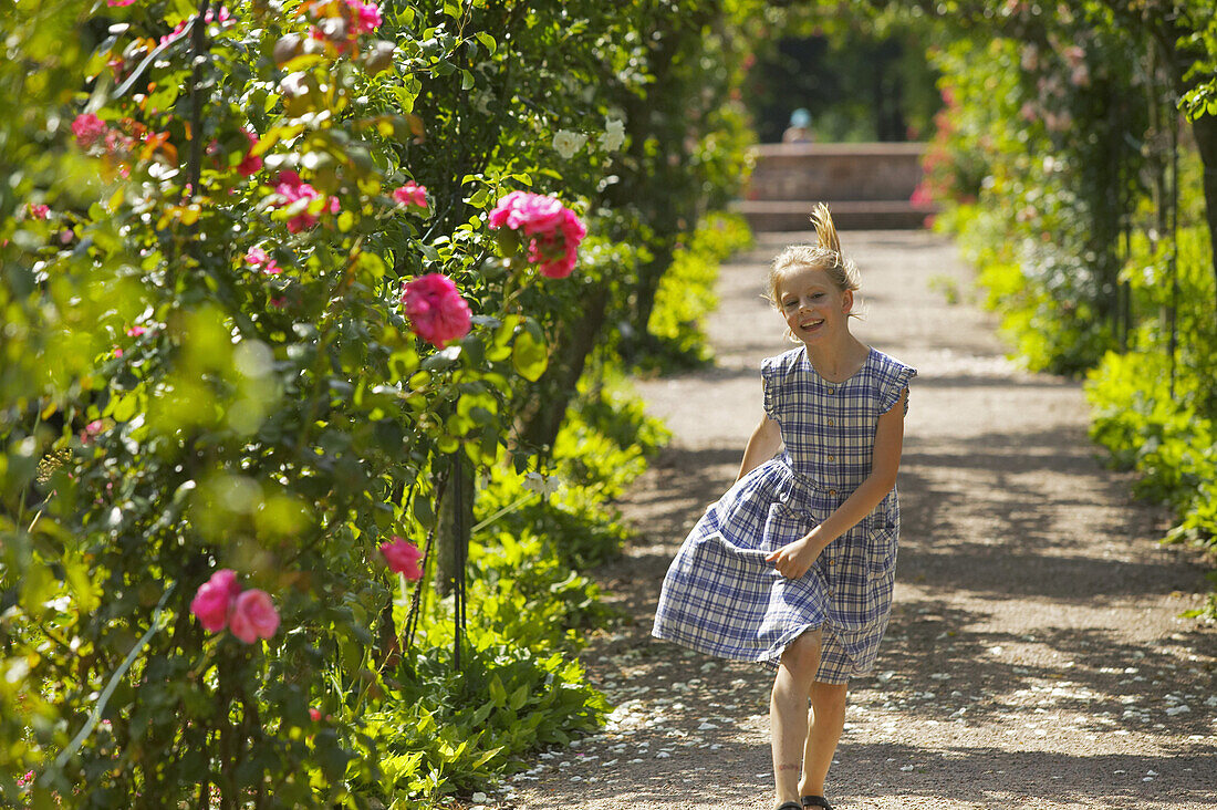 Girl running in park