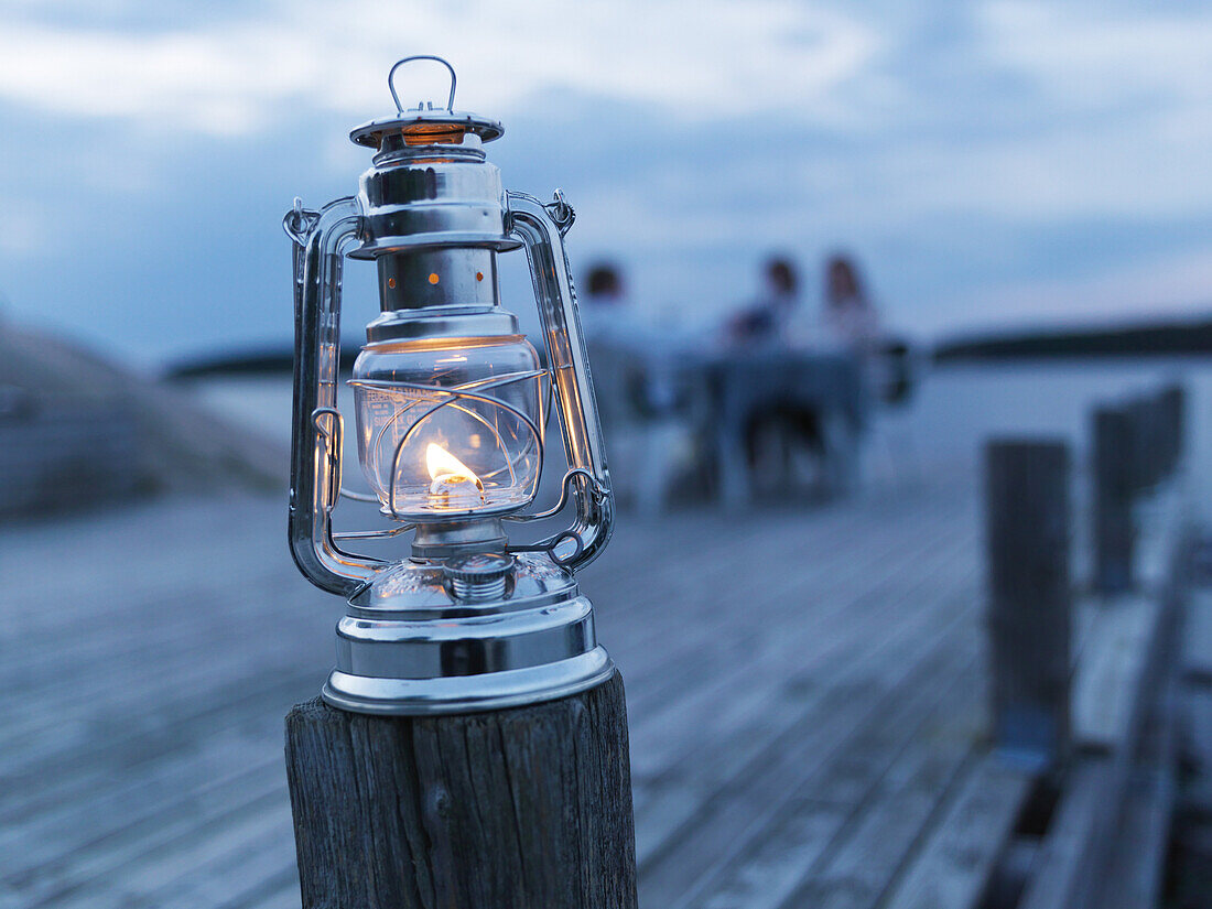 Dinner on bridge deck, Bohuslän, Sweden