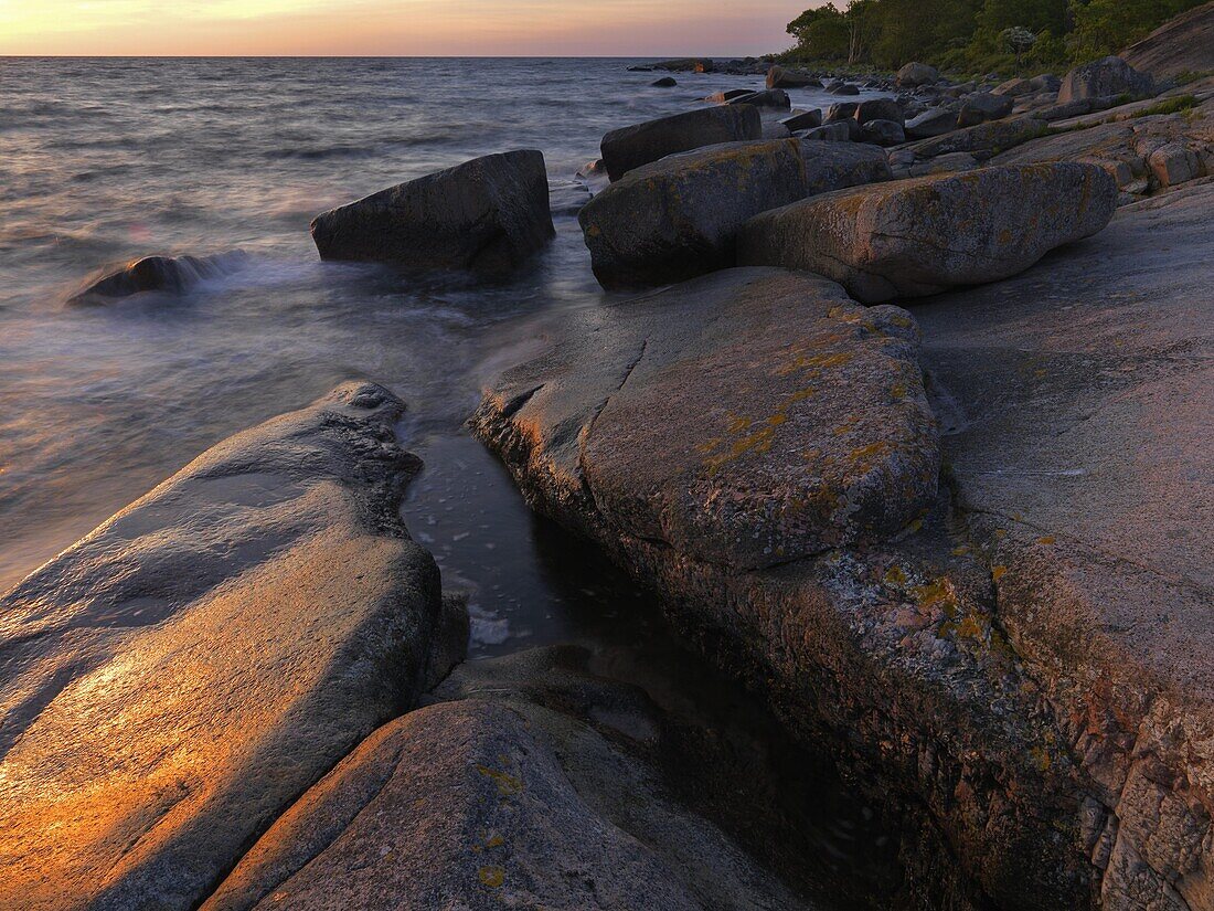 Sunrise over shore, Hano, Blekinge, Sweden