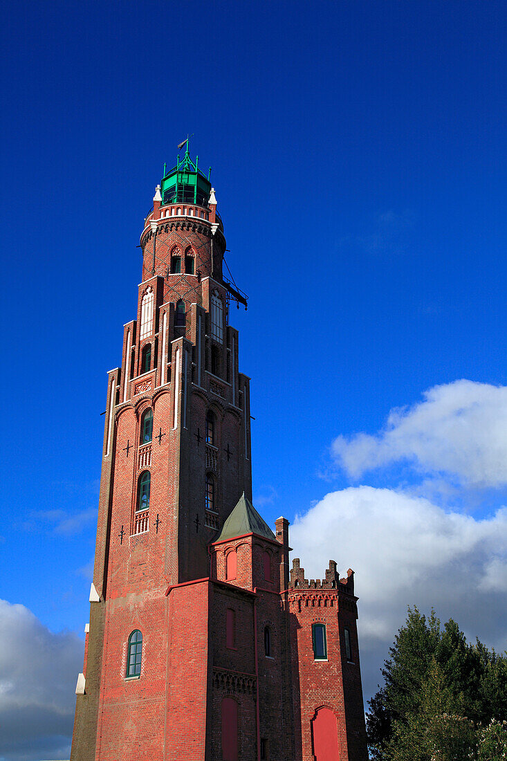 Leuchtturm Loschenturm unter blauem Himmel, Bremerhaven, Hansestadt Bremen, Deutschland, Europa