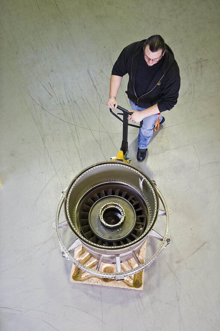 Parts of an turbine, Munich airport, Bavaria, Germany