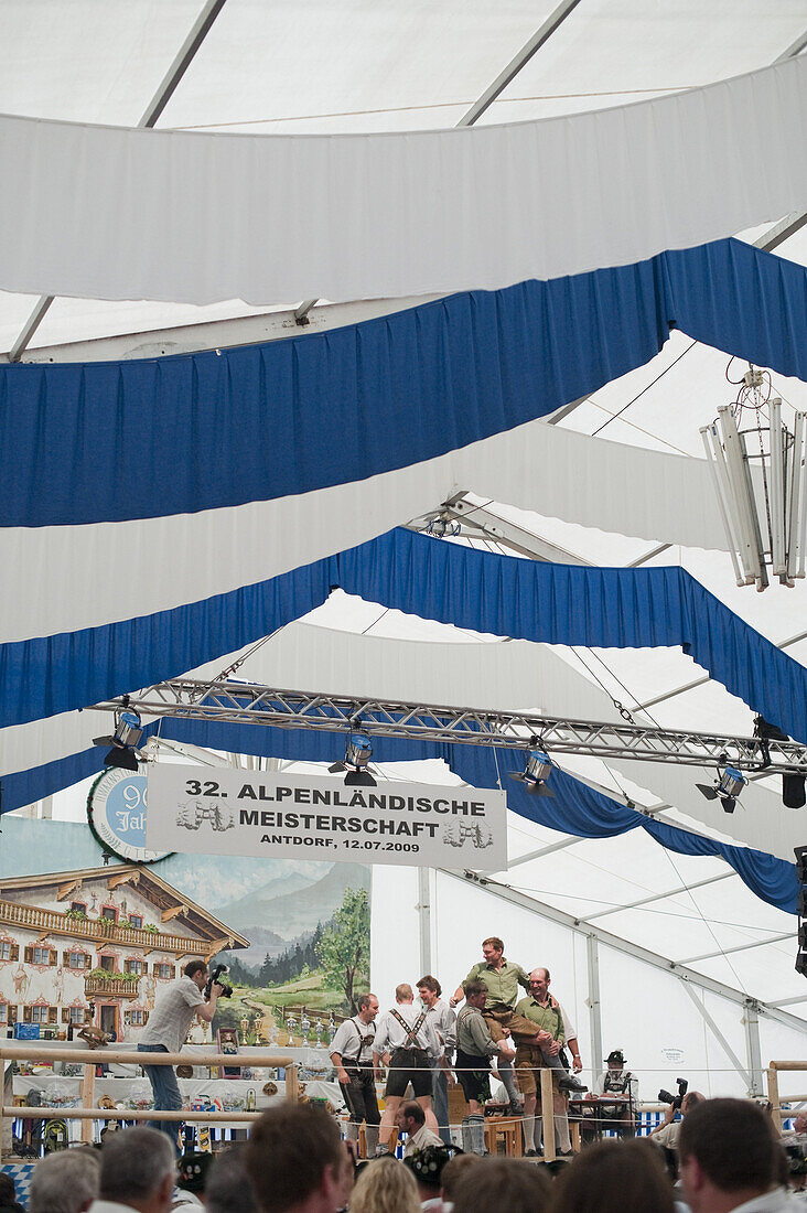 Alpine Finger Wrestling Championship, Antdorf, Upper Bavaria, Germany