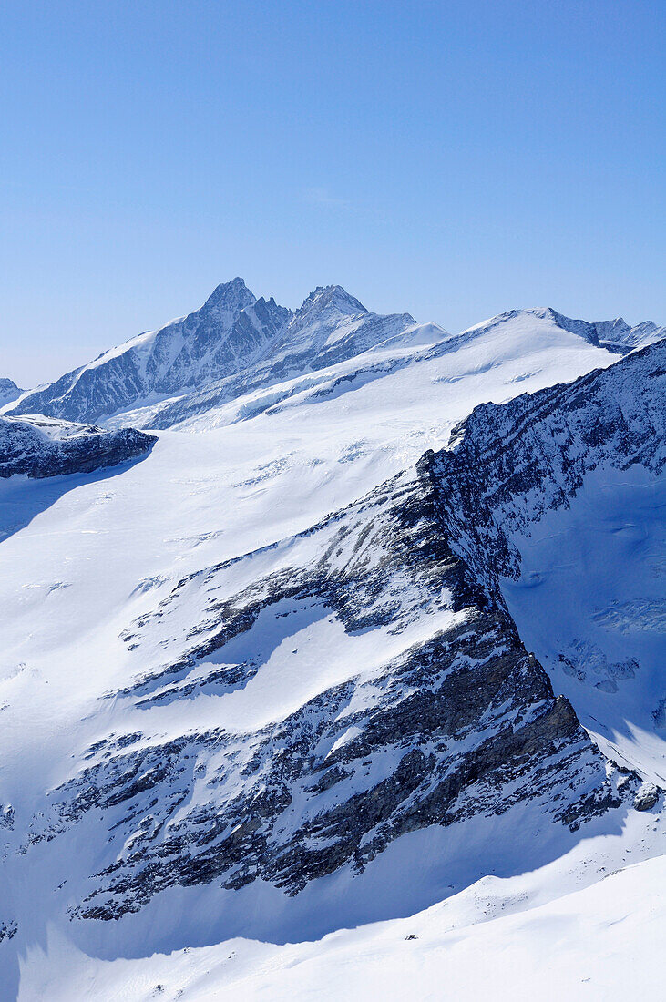 Blick auf Großglockner, Großglockner, Nationalpark Hohe Tauern, Hohe Tauern, Salzburg, Österreich