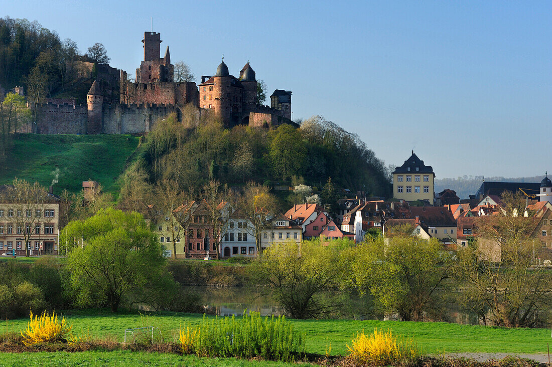 Wertheim with Wertheim castle, Wertheim, valley of Maintal, Bavaria, Germany