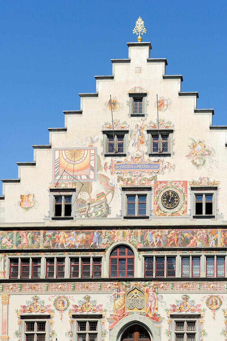 Facade of the city hall, Altes Rathaus, Lindau, lake Constance, Bavaria, Germany