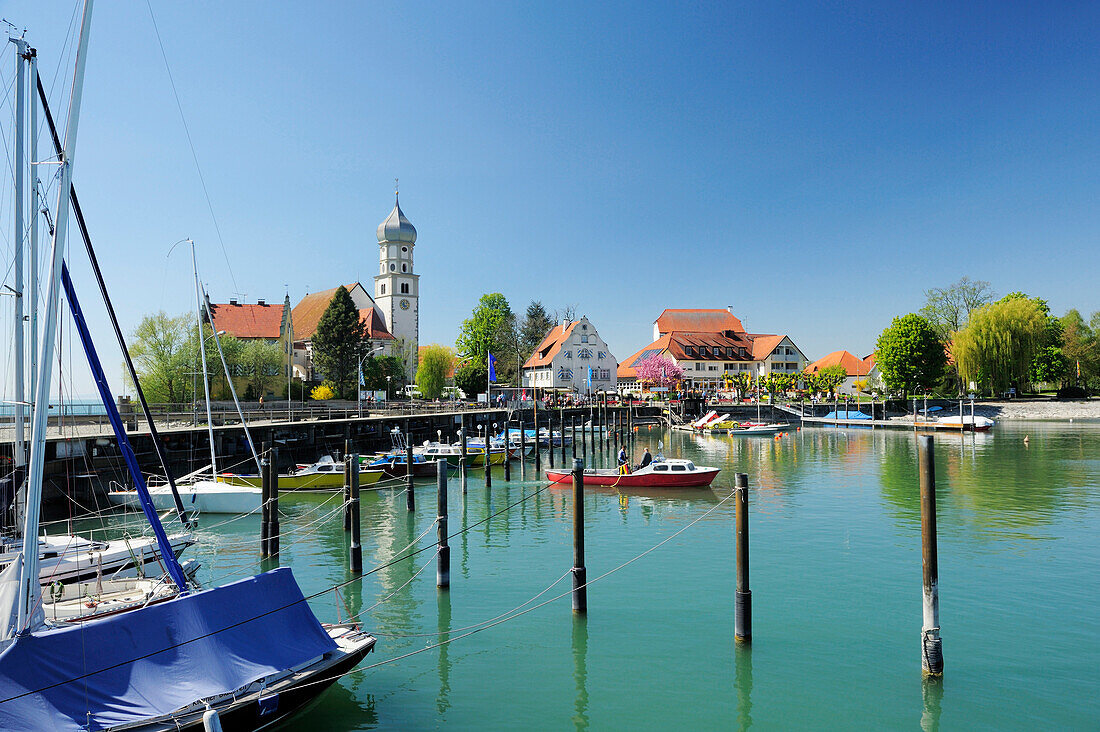 At the harbour, lake Constance, Wasserburg, Lindau, Bavaria, Germany