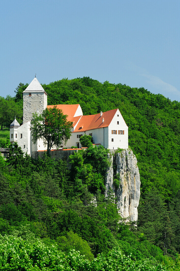 Burg Prunn am Altmühltal-Radweg, Naturpark Altmühltal, Riedenburg, Kelheim, Bayern, Deutschland