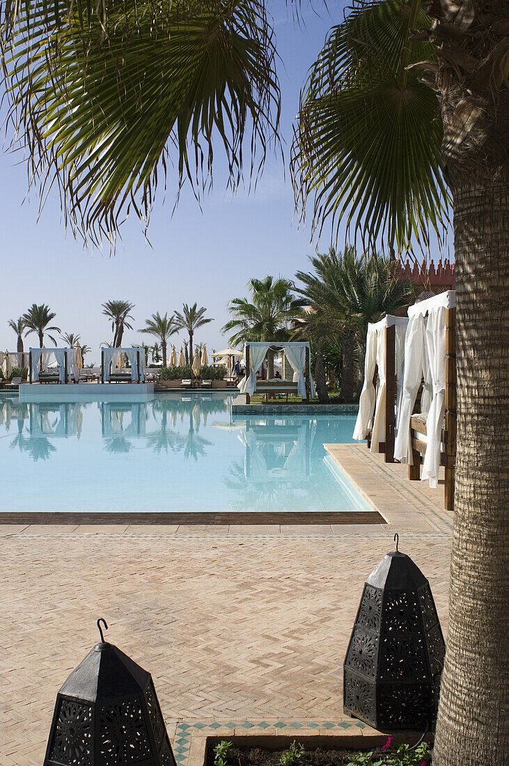 Hotel swimming pool, Agadir, Morocco, North Africa, Africa
