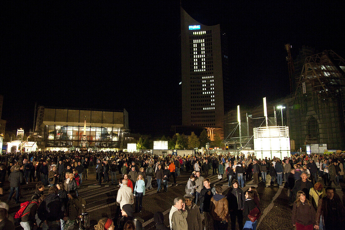 Lichtfest Aufbruch Leipzig, Leipzig, Sachsen, Deutschland
