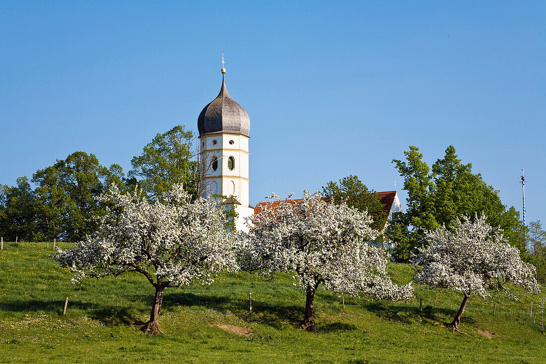 Kirche St. Michael, Holzhausen, Münsing, Oberbayern, Bayern, Deutschland