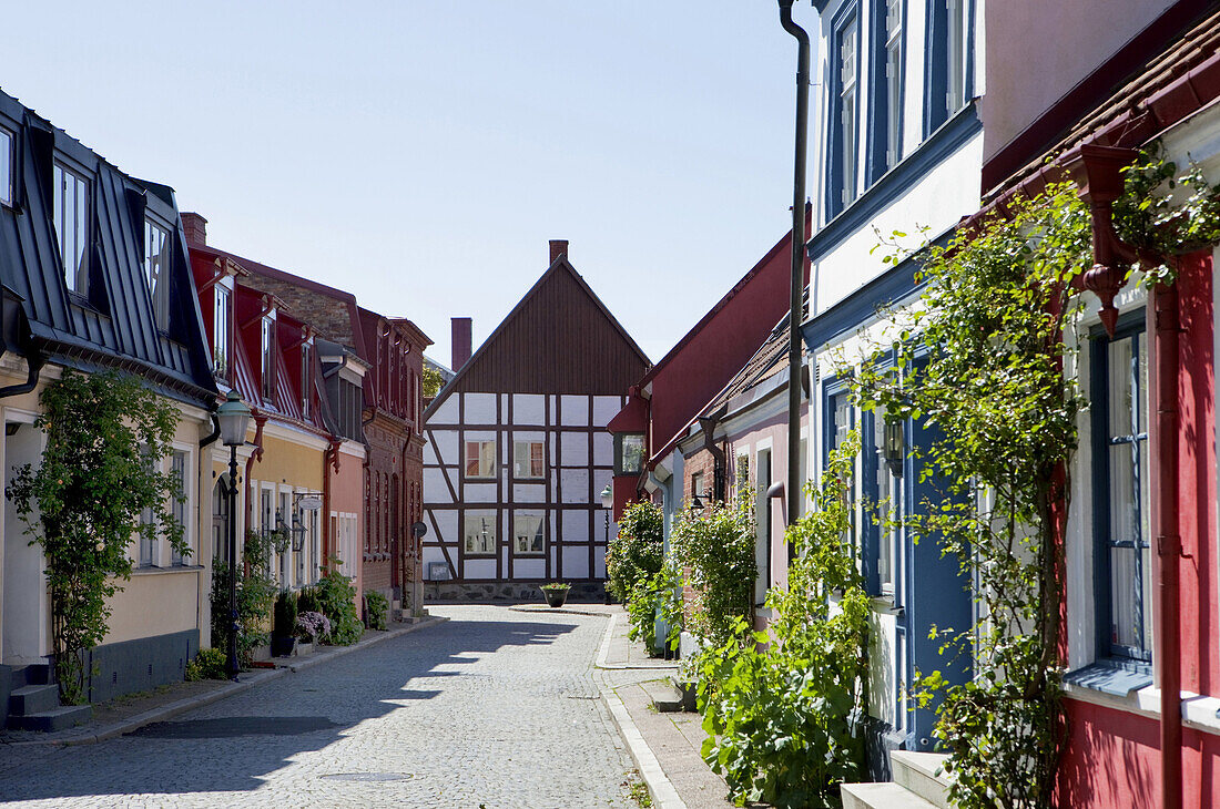 Lane in the historical center of Ysatd, Ystad, Skane, South Sweden, Sweden