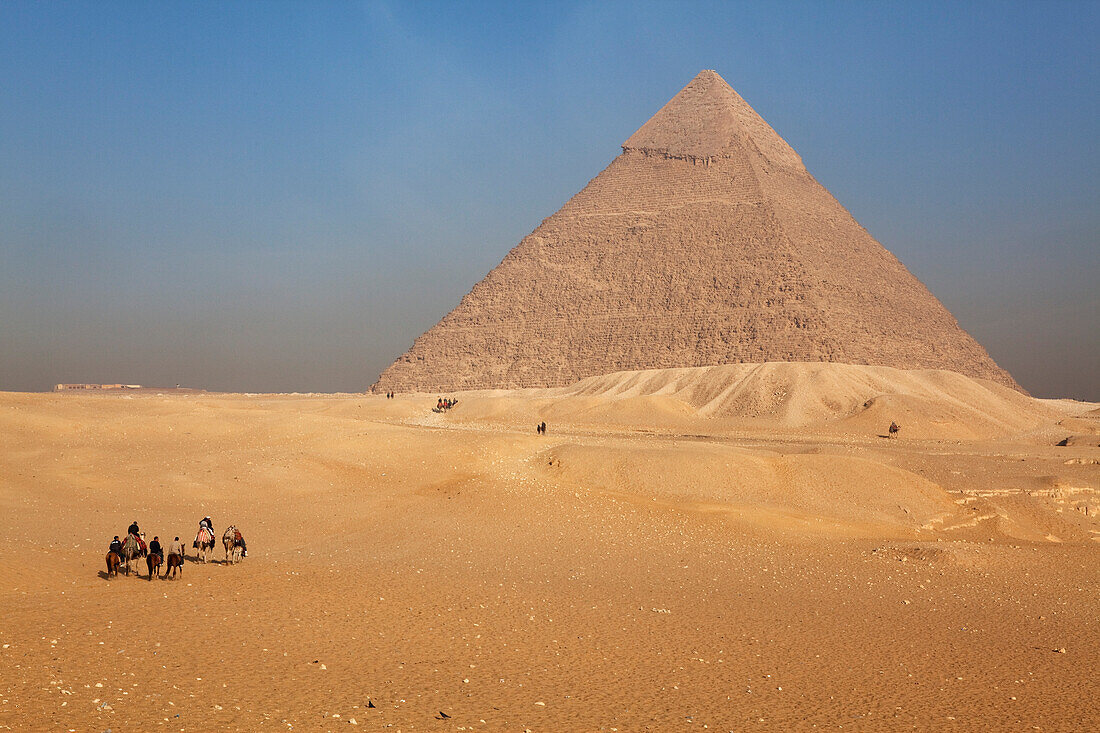 Pyramid of Khafre in the sand of the desert, Giza, Cairo, Egypt, Africa