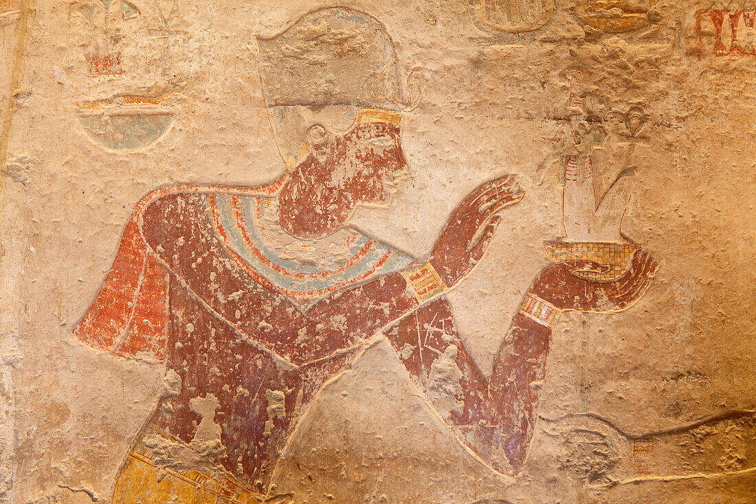Darstellungen im Vestibül des Mandulis Tempel von Kalabsha, Assuan, Ägypten, Afrika