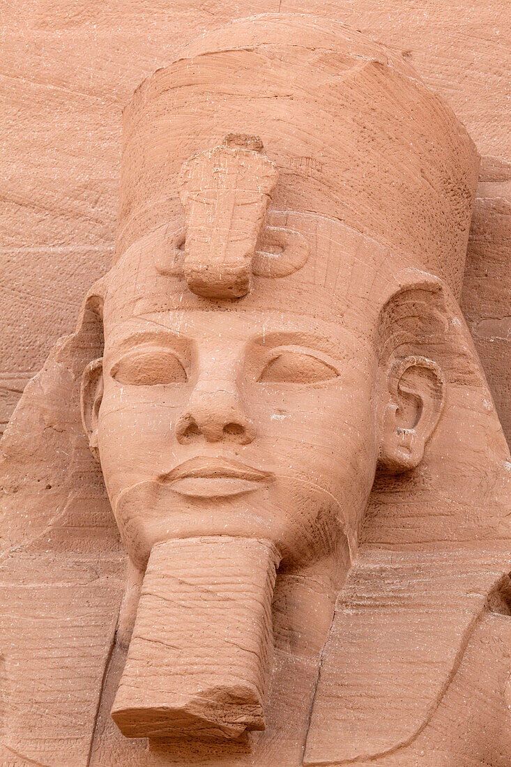 Giant statue at the Temple of Rameses II., Abu Simbel, Egypt, Africa