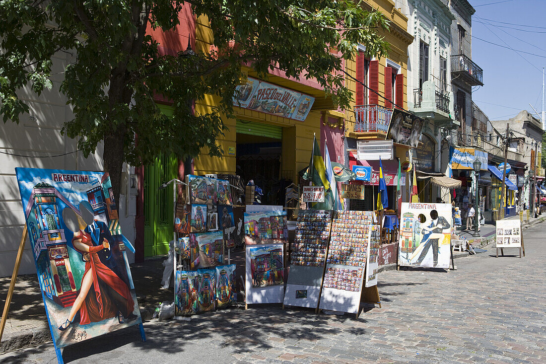 Geschäfte im La Boca Hafenviertel, Buenos Aires, Argentinien, Südamerika, Amerika